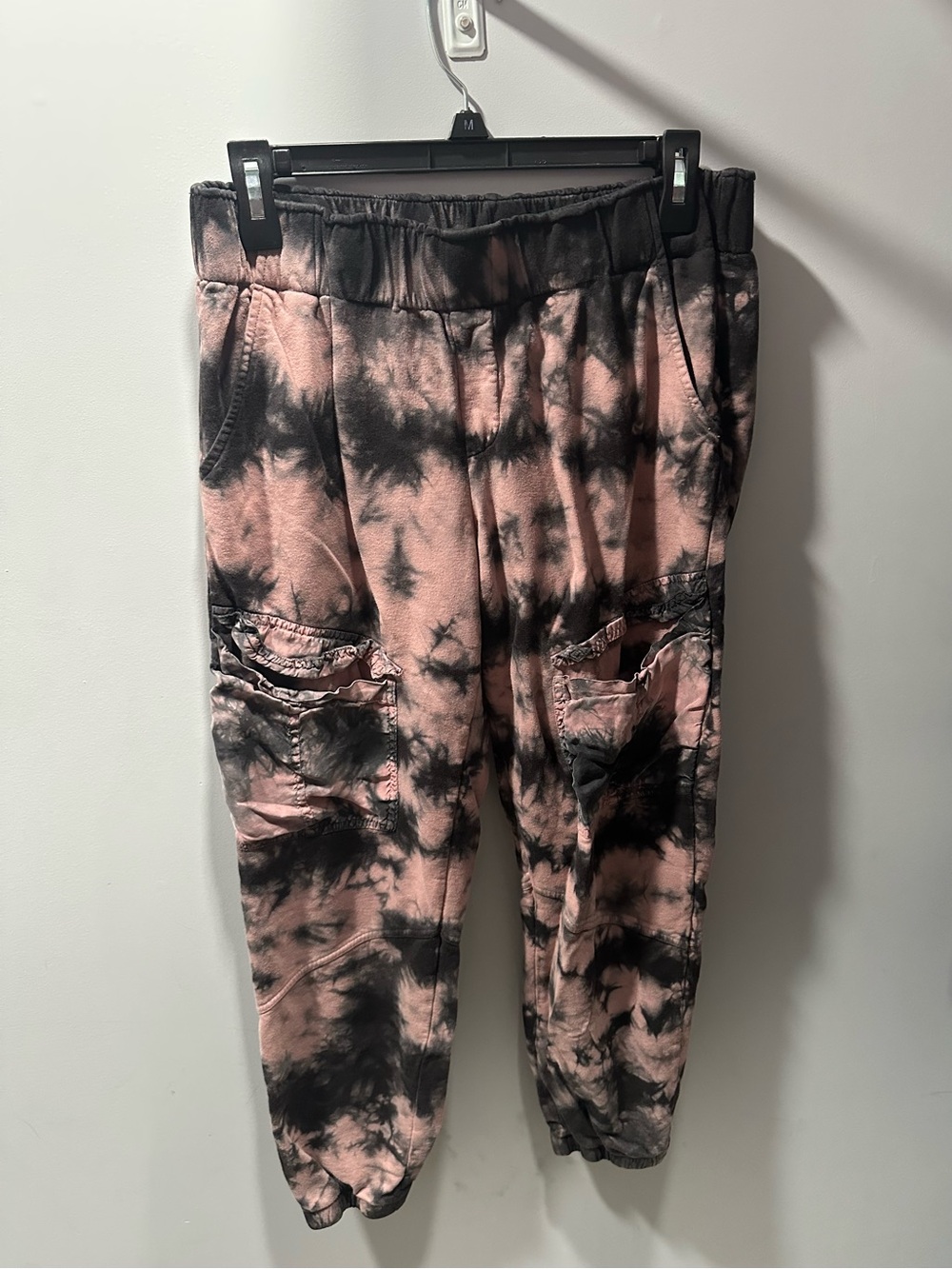 Young fabulous and broken Tie-Dye Cargo Lady Joggers - Pink & Black